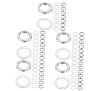 SUPVOX 50sets Guitar Input Jack Socket Nut Potentiometer Washer Alloy Gaskets for Electric Guitar Replaceable Parts Nuts and Washers
