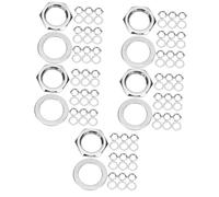SUPVOX 50sets Guitar Nuts Alloy Washers Electric Guitar Replaceable Parts Jack Socket Connector Nuts Washers for Input Socket Gaskets for