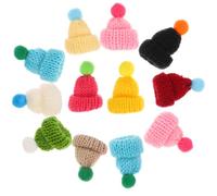 SUPVOX 55pcs Diy Mini Knitting Hats for Crafts, Cute Handmade Woolen Yarn Hat Decorations for Kids, Girls, Home Decor, School Projects (Assorted Colors)
