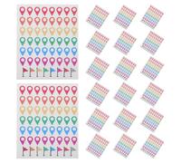 SUPVOX 560pcs Map Location Marker Stickers Self Adhesive Label Sticker for Travel Maps Camping Sites Classroom Geography Positioning Labels as Flag