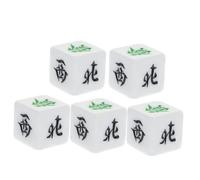 SUPVOX 5pcs Acrylic Mahjong Dice with East South West North Wind Directions Compact Lightweight Party Game Accessories for Home Gatherings and Board Game Fun