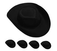 SUPVOX 5pcs Adjustable Black Western Cowgirl Hats for Boys Costume Accessories for Wild West Dress Up and Party Favor Comfortable Fit for Growing