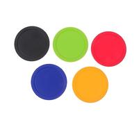 SUPVOX 5Pcs Air Hockey Pucks Durable Replacement Mini Pucks for Table Hockey Games Smooth for Home Arcade and Game Rooms Includes Red Green