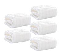 SUPVOX 5pcs Baby Washcloths and Burp Cloths for Babies 6-Layer Pure Cotton Soft Saliva Towels Absorbent Multipurpose White
