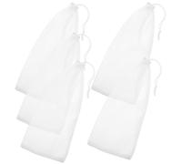 SUPVOX 5pcs Bird Feeding Mesh Bags Drawstring Hanging Pouch Polyester Finch Feeder Nets 12x28cm for Backyard Wild Birds Food Supply