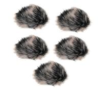 SUPVOX 5pcs Black Furry Microphone Protective Cover with Noise Reduction and Windproof Design, Imitation Rabbit Mic Wind Muff for Professional Use and Public Speaking