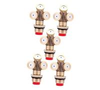 SUPVOX 5pcs Brass Misting Nozzles for Gardening 3-Head Spray in 3 Directions, Golden Watering Accessory for Spray Cooling and Large Area Coverage