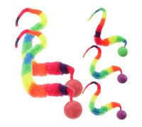 SUPVOX 5pcs Cat Balls with Rainbow Caterpillar Soft for Indoor Cats Reusable Playthings to Stress and Encourage Activity