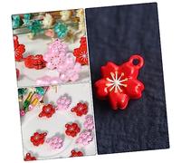SUPVOX 5PCS Cherry Blossom Pet Bells Small Lightweight Collar Accessories Red Pendant Decoration Craft Supplies for Cats and Dogs