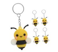 SUPVOX 5pcs Cute Cartoon Bee Keychain Novelty Hanging Bee Keyring for Purse Decorations for Theme Party Favors