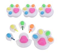 SUPVOX 5pcs Cute Cat Paw Shaped Highlighter Pens Set, White Body, Pastel Fluorescent Multi-marker for School, Office, ’ Study Supplies