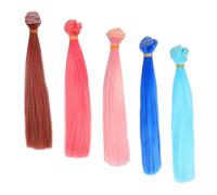 SUPVOX 5pcs Doll Hair Wefts High Temperature Silk Wig DIY Doll Hair Extensions Crafts with Soft Realistic for Arts Supplies