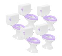SUPVOX 5pcs Dollhouse Miniature Toilet Seat Bathroom Furniture Decor Doll House Accessory for Crafting and Dollhouse Scene