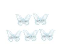 SUPVOX 5pcs Double Layer Butterfly Hair Clips Embroidered Mesh Colorful Lace Barrettes Hair Accessories for Women for Weddings Parties Everyday Wear