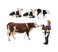 SUPVOX 5pcs Farm Animal Figures Realistic Cow for Miniature Simulation Cattle Models for Educational Play and Model Train Scenery Detailed Craftsmanship for Indoor and Outdoor Display