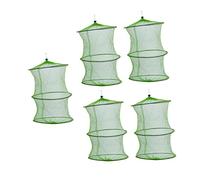 SUPVOX 5pcs Foldable Fishing Nets Fish Traps Mesh Cage Quick-dry Fishing Basket Outdoor Shrimp Crab Minnow Trap for Anglers and Family Use