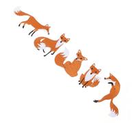 SUPVOX 5pcs Foxes Embroidered Clothes Patches DIY Applique Cartoon Cloth Patch for Shoes Hats Bags Sewing Craft Accessories for Adults and Boys and Girls