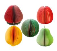 SUPVOX 5pcs Fruit-themed Self-adhesive Memo Stickers Set, Tearable Paper Note Pads Watermelon, Red, Strawberry, and Green Pear Designs for School and Office Use