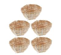 SUPVOX 5pcs Handwoven Bird Spawning Nest With Hook Bamboo Bird Nest Bed Hatch Roosting Cave For Dove Pigeon Parrot Cockatiels Budgies Sparrow