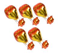 SUPVOX 5pcs Hot Air Balloon Foil Balloons Orange Birthday Party Decorations for Indoor Outdoor Events Layout Prop