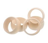 SUPVOX 5pcs Large Round Natural Wooden Bangles 38mm Width, 69mm Inner Diameter Unfinished DIY Wood Bracelets for Painting, Crafting, Jewelry Making in Arts and Crafts Projects
