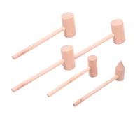 SUPVOX 5pcs Mallets Wooden Hammers Toy Hammer for Cake Decorating Small Toys for Boys and Girls Boy Girl