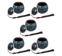 SUPVOX 5Pcs Mini Ceramic Pet Cremation Urns for Small Dog and Cat Ashes Memorial Keepsake Boxes, Pet Ashes Holder Suitable for Home Funeral and Remembrance