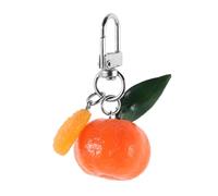 SUPVOX 5pcs Mini Citrus Keychain Set - Realistic Peeled Orange Pendant Key Rings - Food-shaped Fruit Model Key Fobs for Handbags and Birthday