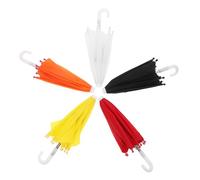 SUPVOX 5pcs Mini Colorful Decorative Umbrellas for Crafts DIY Projects Party Favors Home Decor Polyester Miniature Doll Umbrella Models with Easy Open Close Mechanism