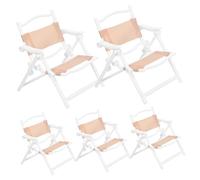 SUPVOX 5pcs Mini Dollhouse Beach Chairs Foldable Lightweight Recliners for Indoor Outdoor Play Portable Miniature Deck Lounge Furniture for Fairy Garden Micro Landscape Ornaments