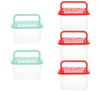 SUPVOX 5pcs Mini Fish Tank Portable Plastic Fish Transport Containers for Travel Outdoor Beach Use Random Color