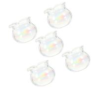 SUPVOX 5Pcs Mini Glass Fish Bowls for Dollhouse Miniature Fish Tank Decor Empty Goldfish Bowls for DIY Micro Landscape Tiny House Accessories for Mini Gardening and Home Decoration