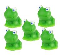 SUPVOX 5Pcs Mini Resin Frog Statues Small Cartoon Figurines for Garden Lawn Decor Micro Landscape Ornaments for Dollhouse and Balcony Display