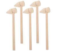 SUPVOX 5Pcs Mini Wooden Mallet Small Smooth Hammering Tools Lightweight Safe Party Favors for Early Educational Play and Hammering Activities