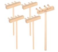 SUPVOX 5pcs Mini Wooden Sand Table Rakes Zen Garden Decorative Rake Accessories for Creative Play and Relaxation Rustic Craft Tools for Sand Pit and Home Decor