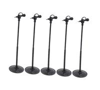 SUPVOX 5pcs Miniature Dollhouse Microphone with Stand Lifelike Microphone Props for Dollhouse Ornaments Accessory for Imaginative Play Roleplaying Scenarios
