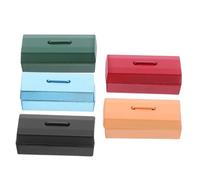 SUPVOX 5pcs Miniature Dollhouse Tool Box Compact Metal Storage Chest Decorative Tiny Case for Dollhouse Accessories Creative Play Design
