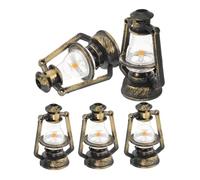 SUPVOX 5pcs Miniature Kerosene Dollhouse Lamps Retro DIY Assembly Landscape Decoration Photography Props for Dollhouse Model Scenes