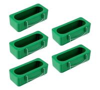 SUPVOX 5pcs Plastic Bird Feeder Parrot Feeder Container Easy Filling Weatherproof Green Square Box for Bird Feeding