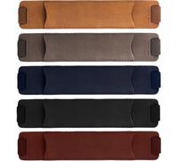 SUPVOX 5pcs Pu Leather Elastic Band Pen Holders Pen Protective Sleeves with Elastic Strap for Notebooks and Travel in Black Brown Navy Gray Burgundy