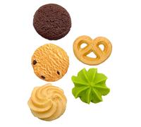 SUPVOX 5Pcs Realistic Fake Cookie Models for Bakery Display and Photography Props Artificial Biscuits Simulation Decor for Teaching Cognitive Learning and Shop Showcase