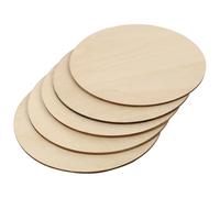 SUPVOX 5pcs Round Wood Slices Unfinished Paulownia Wood Circles 20cm Diameter 3mm Thick DIY Craft Materials for Burning Carving and Handmade Projects