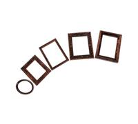 SUPVOX 5pcs Scale Miniature Vintage Picture Frames for Dollhouse Plastic Bronze Craft Frames Detailed Design for DIY Doll Accessories Versatile Decoration for Mini Craft and Doll