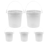 SUPVOX 5pcs Small Transparent Water Bucket Set for Sand Art Collapsible Sandcastle Toy Storage Bucket Easy to Carry and Wash