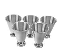 SUPVOX 5pcs Stainless Steel Communion Cups Set 30ml Holy Cups with Tray for Church Worship Religious Party Supplies and Communion Service