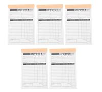 SUPVOX 5pcs Two-Part Invoice Receipt Book Duplicate Carbonless Forms 50 Sets 100 Pages Per Pad with Hard Cover for Small Business and Contractor Use