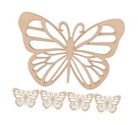 SUPVOX 5pcs Unfinished Butterfly Wooden Cutouts 100×75mm DIY Craft Blanks for Painting Writing Home Decor Wedding Party Decorations