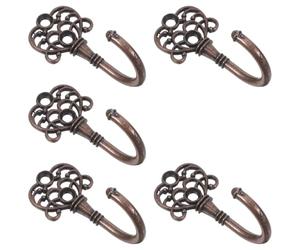 SUPVOX 5pcs Vintage Decorative Wall Hooks Set Zinc Alloy Metal Strong Loadbearing Capacity Protects Walls Retro Artistic Appeal Coat and Hat Hangers for Bedroom and Living Space