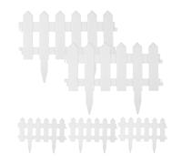 SUPVOX 5pcs White Garden Fence Panels, Ground Inserted Decorative Yard Fencing for Lawn Edging and Pet Barrier, Temporary Outdoor Garden Border Fence for Dog and Rabbit Protection