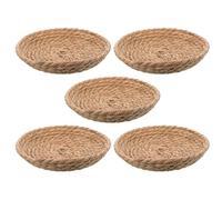 SUPVOX 5pcs Woven Straw Bird Nests for Chicken Pigeons and Bunnies 19-21cm Diameter Flat Bottom Natural Bird Cage and Bunny Cage Accessories Suitable and Craft Decoration